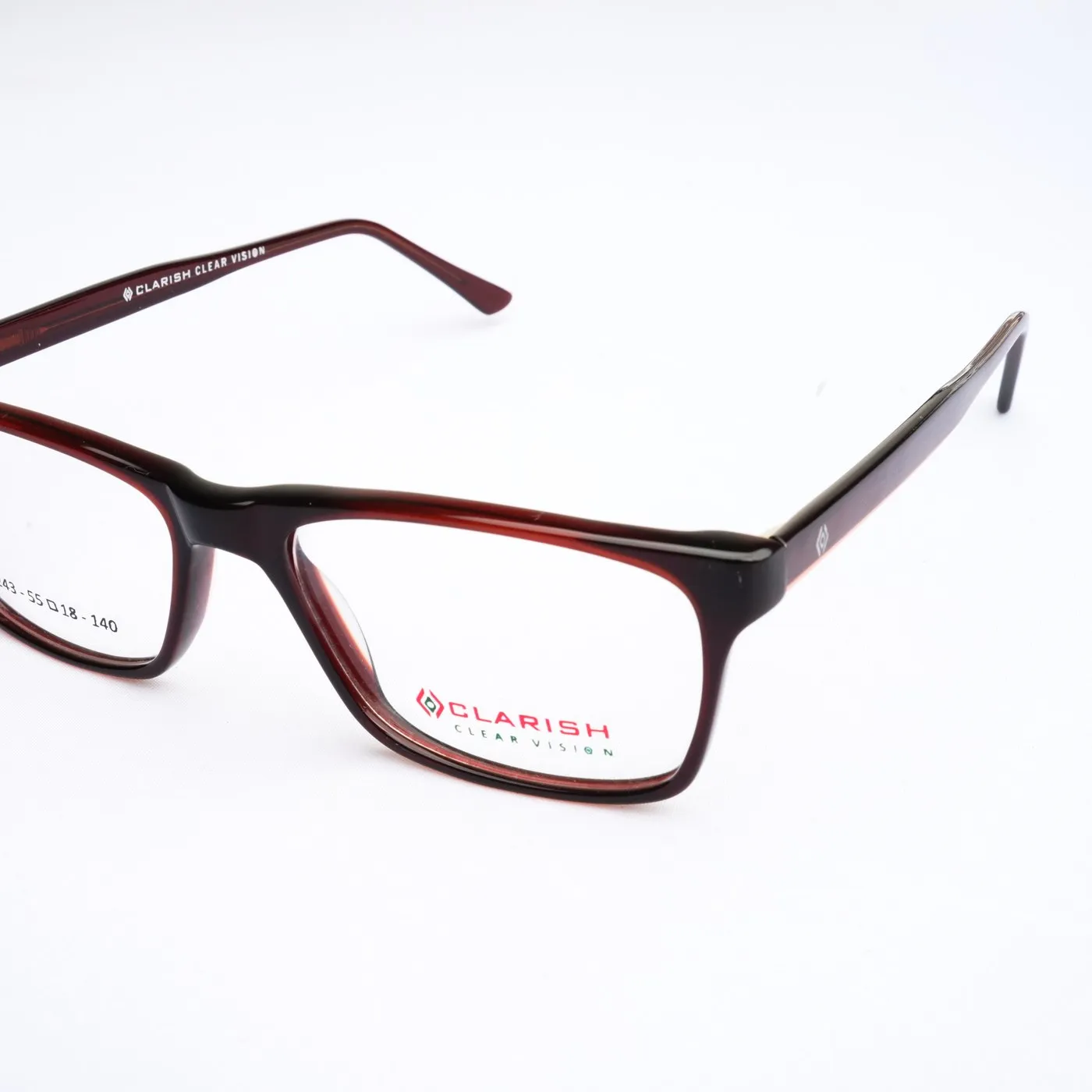 Clarish™ C.243 rectangle cellulose acetate optical frame, 55 □ 18 – 140 — view 1