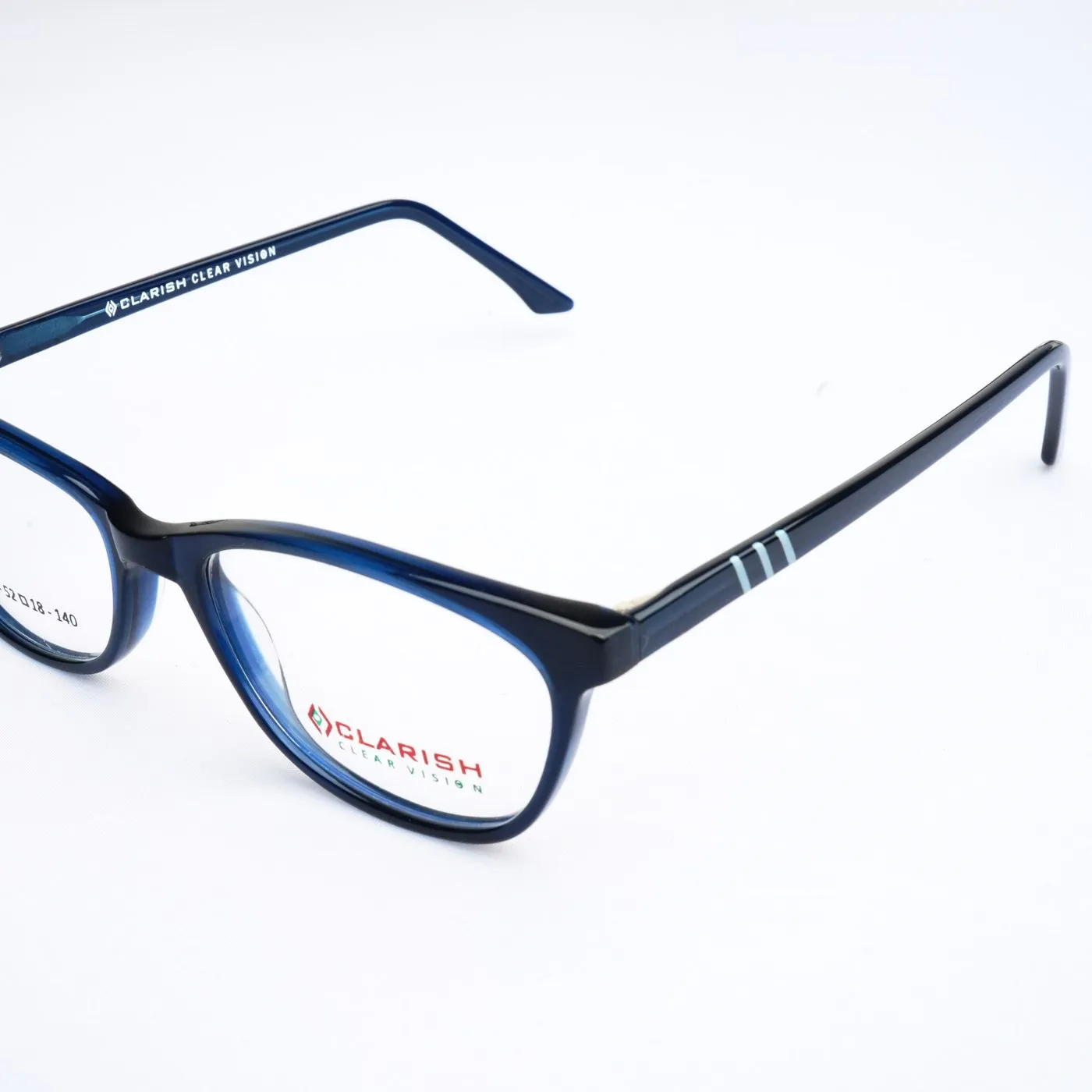 A Clarish™ soft rectangular acetate optical frame photographed in the studio